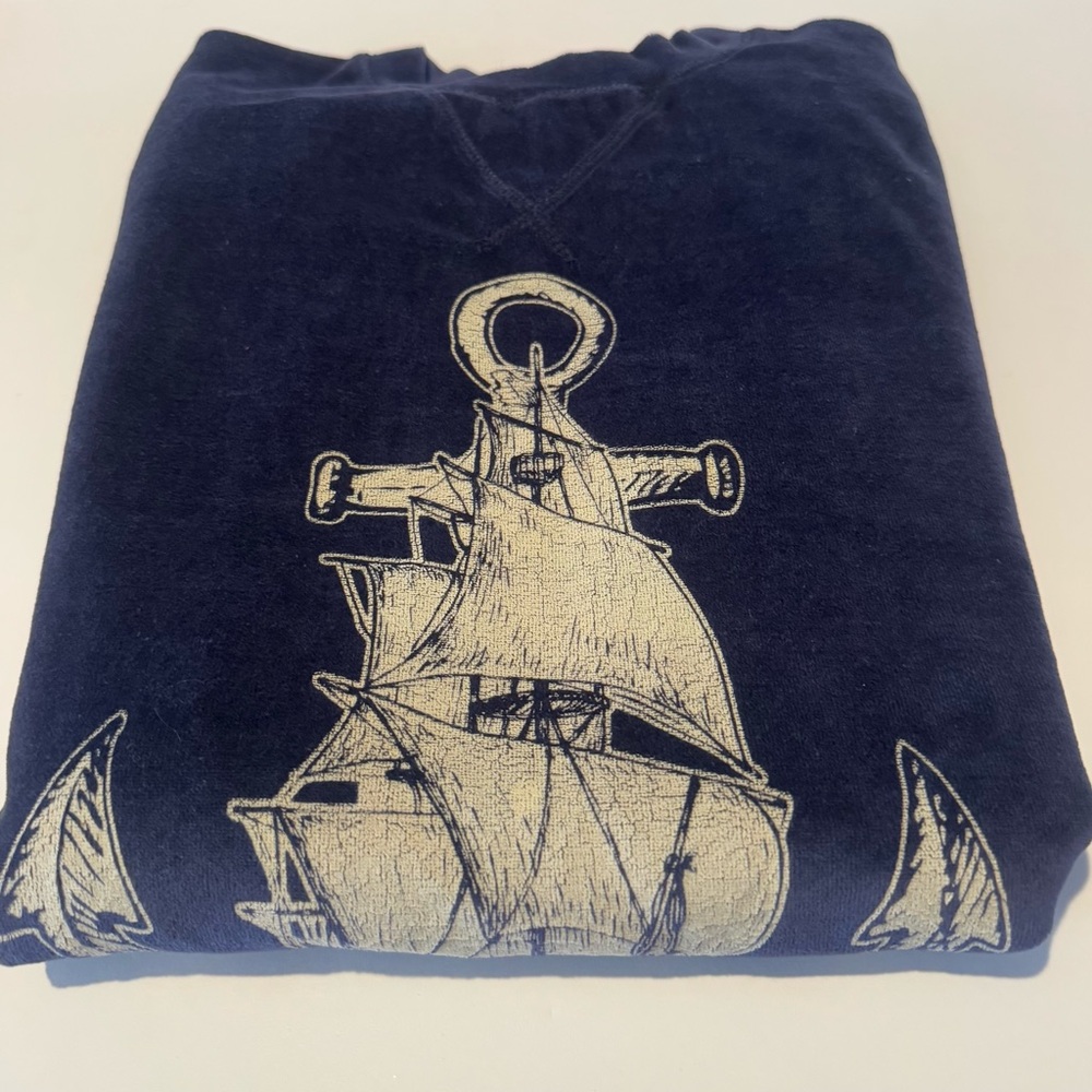 Classic Navy Crewneck Sweater with Nautical Design